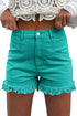 Frayed Edge Mid Rise Denim Shorts